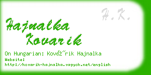 hajnalka kovarik business card